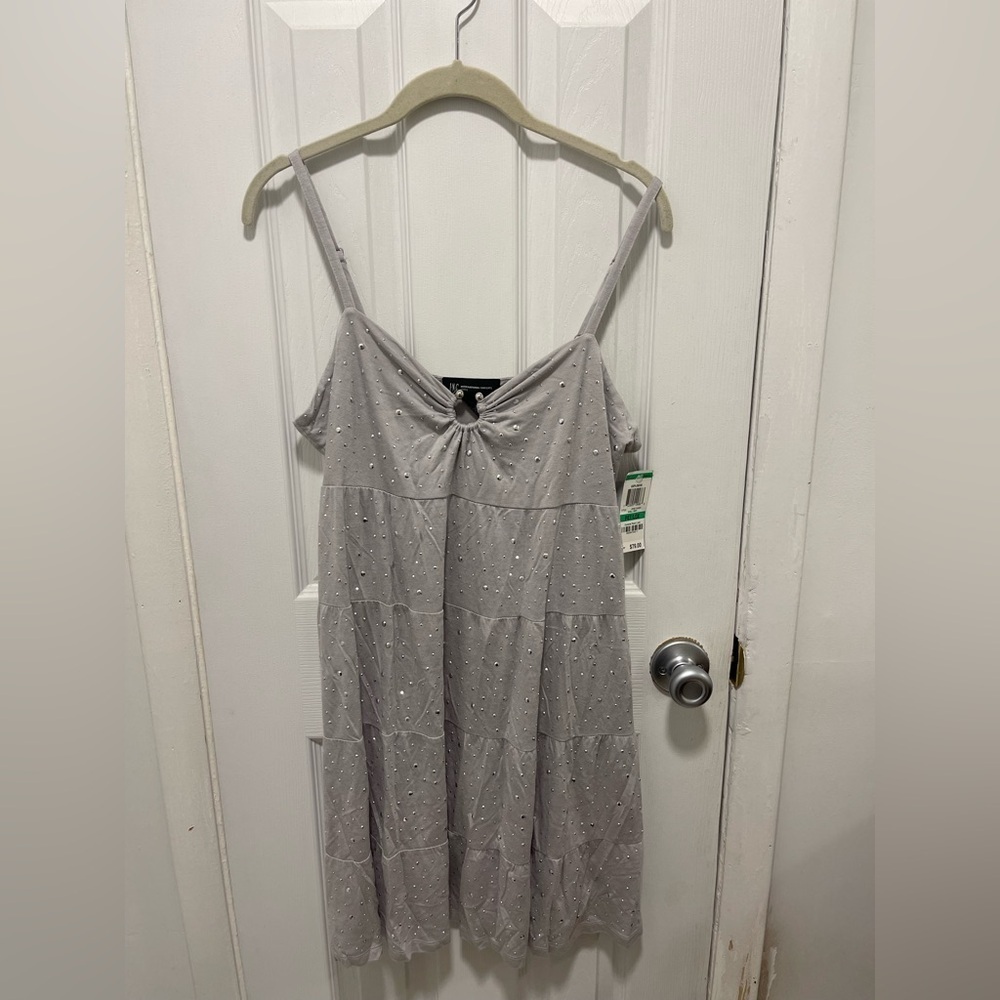 INC International Concepts Light Gray Studded Top